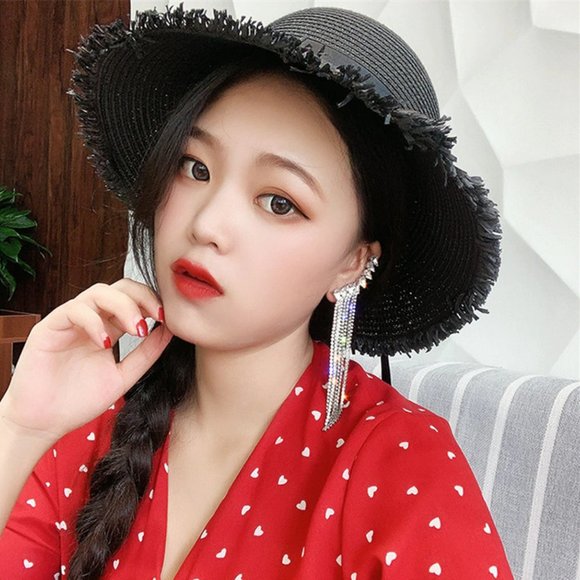 Long Tassel Rhinestone Drop Earrings - Picture 10 of 15